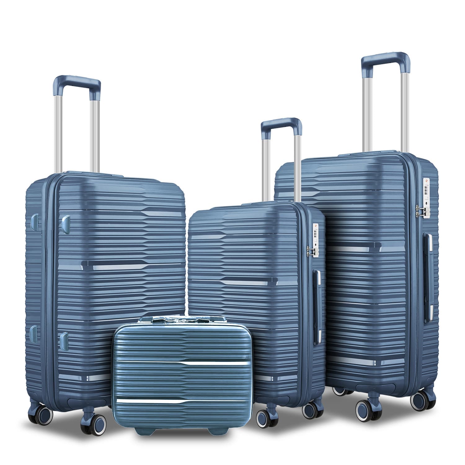 Customized cross-border foreign trade PP four-piece suitcase customs universal wheel zipper suit suitcase trolley bag 6