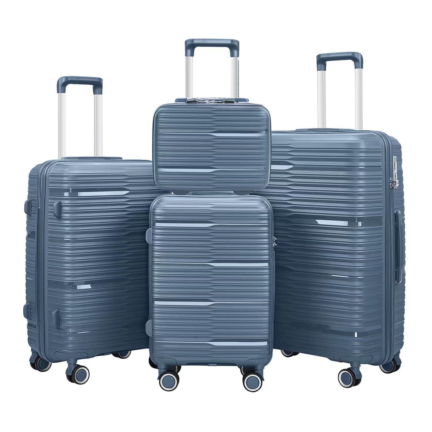 Customized cross-border foreign trade PP four-piece suitcase customs universal wheel zipper suit suitcase trolley bag 9
