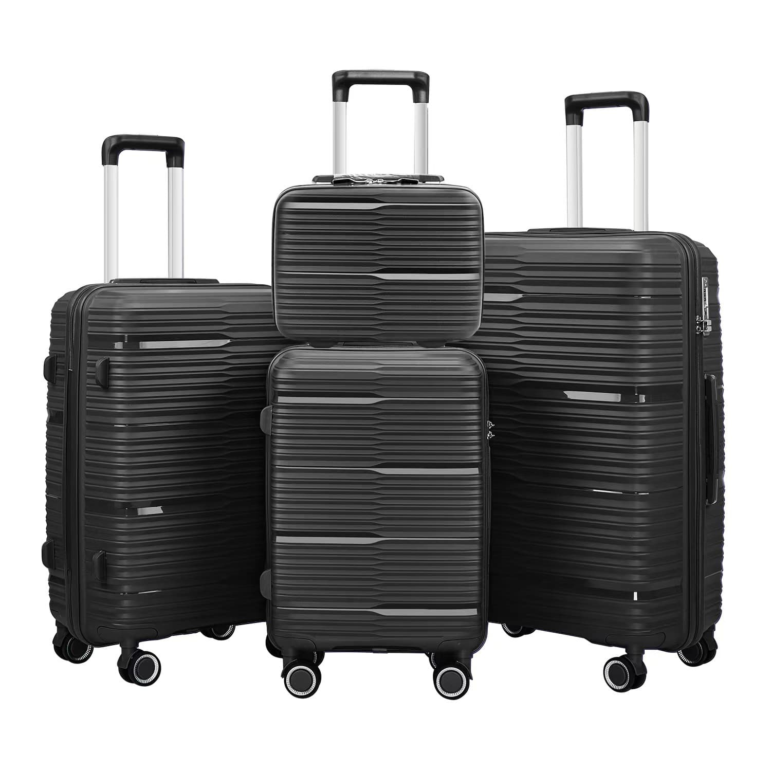 Customized cross-border foreign trade PP four-piece suitcase customs universal wheel zipper suit suitcase trolley bag 10