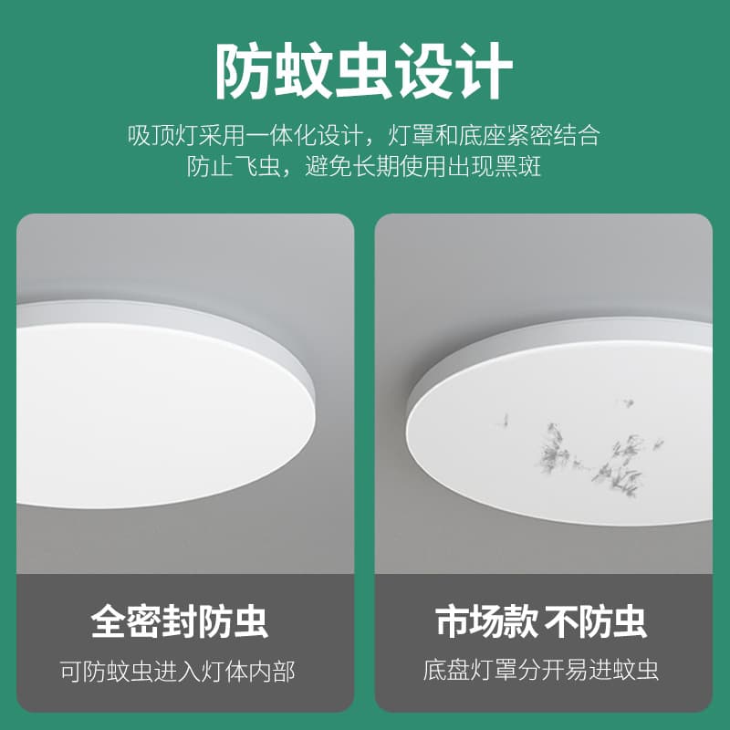 LED three-proof ceiling lamp, dust-proof, moisture-proof, mosquito-proof, round waterproof, bathroom, balcony, bedroom light, kitchen and bathroom light 5