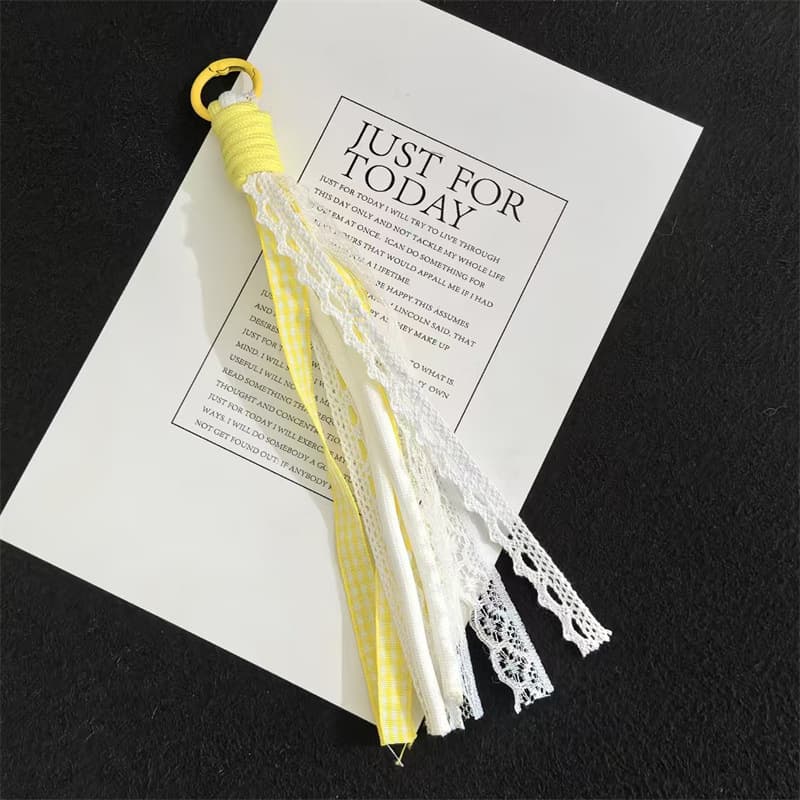 Trendy versatile lace ribbon rope handmade DIY keychain women's accessories bag accessories mobile phone pendant wholesale 7