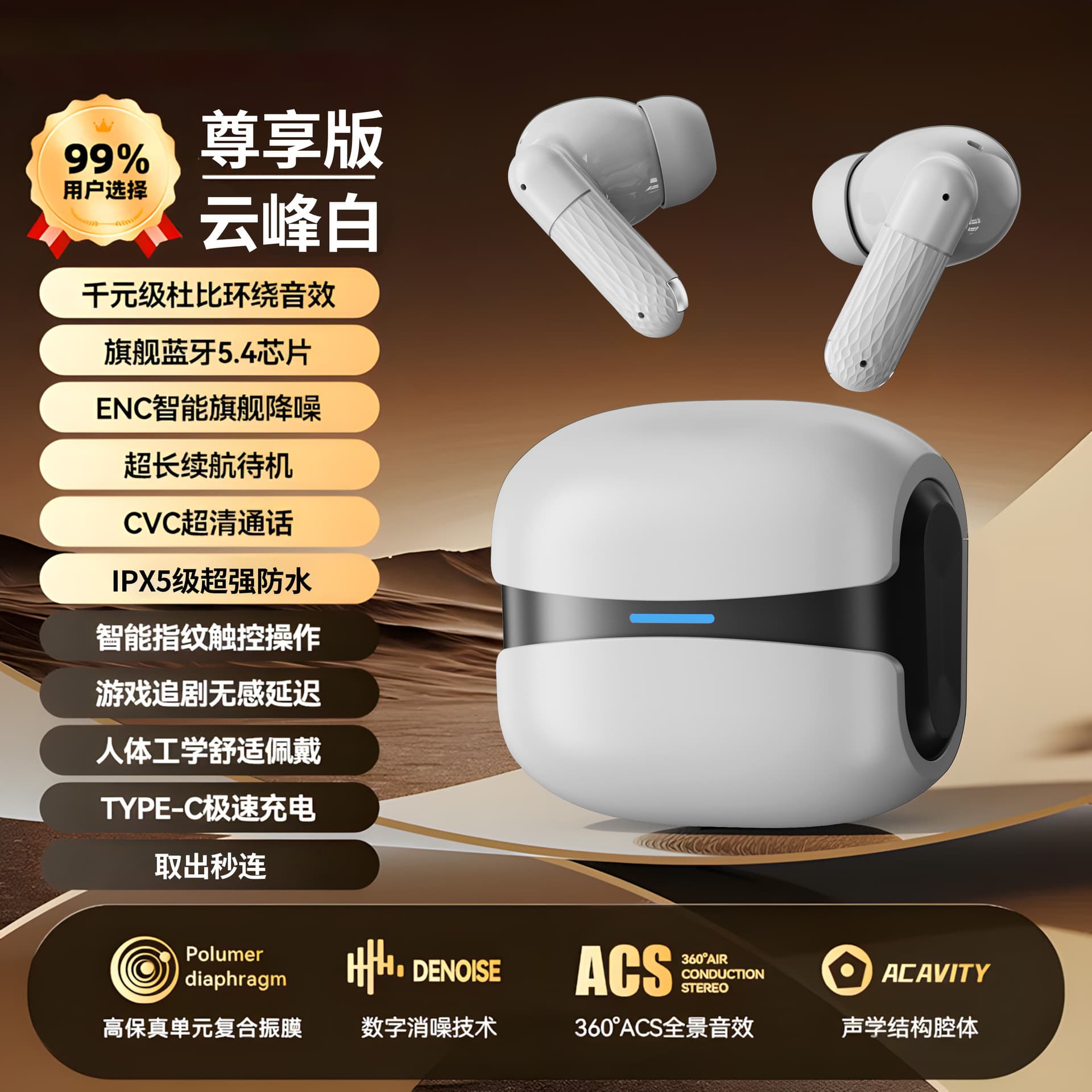 Wireless Bluetooth headset mini function TWS stereo with microphone high call audio noise reduction headset 8