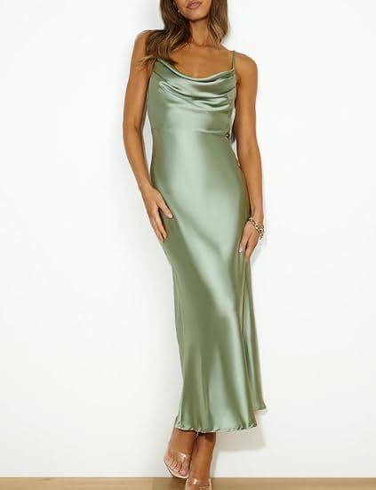 Spot 26 spring and summer European and American cross-border sexy suspender ball party dress Amazon satin evening dress dress 10
