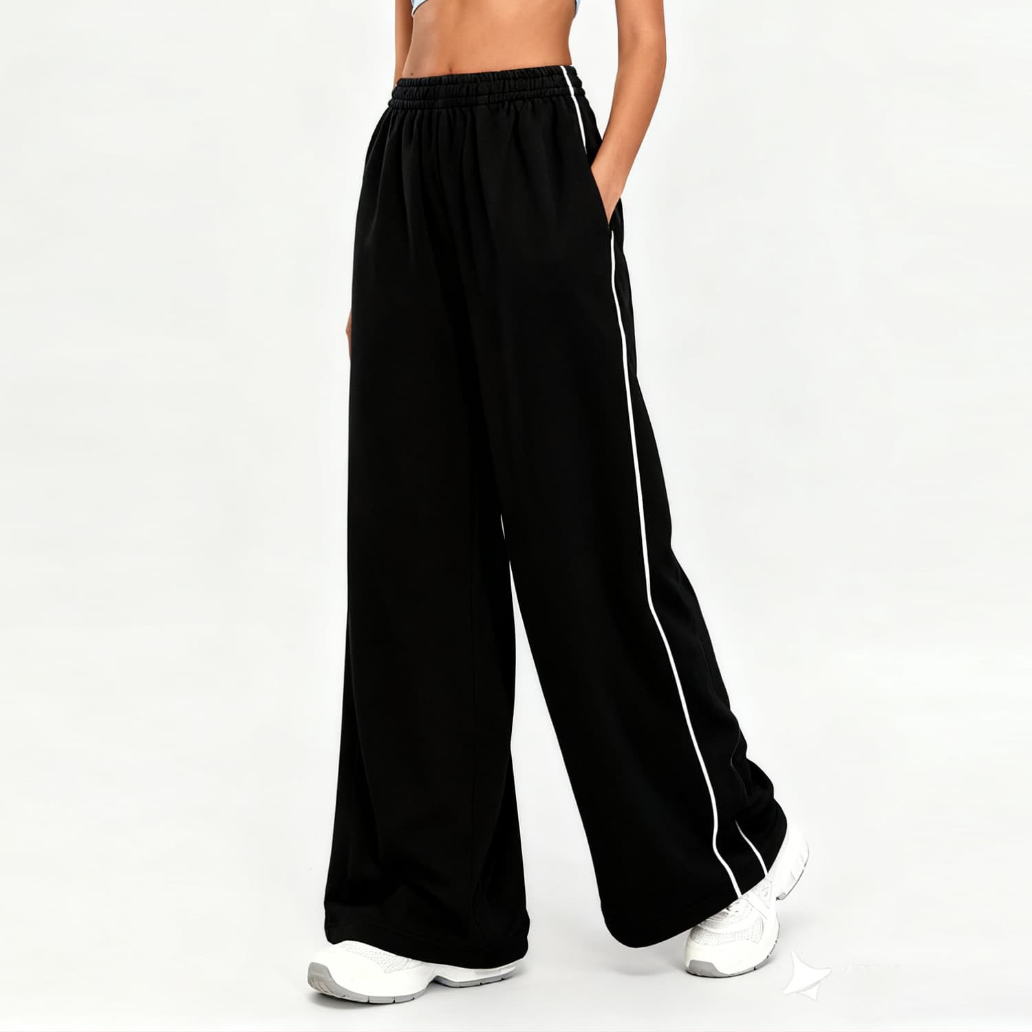 Aiba Casual Autumn and Winter Sweatshirts and Pants Fitness Sportswear Contrast Color Line Bra Running Yoga Wear Suit for Women 7