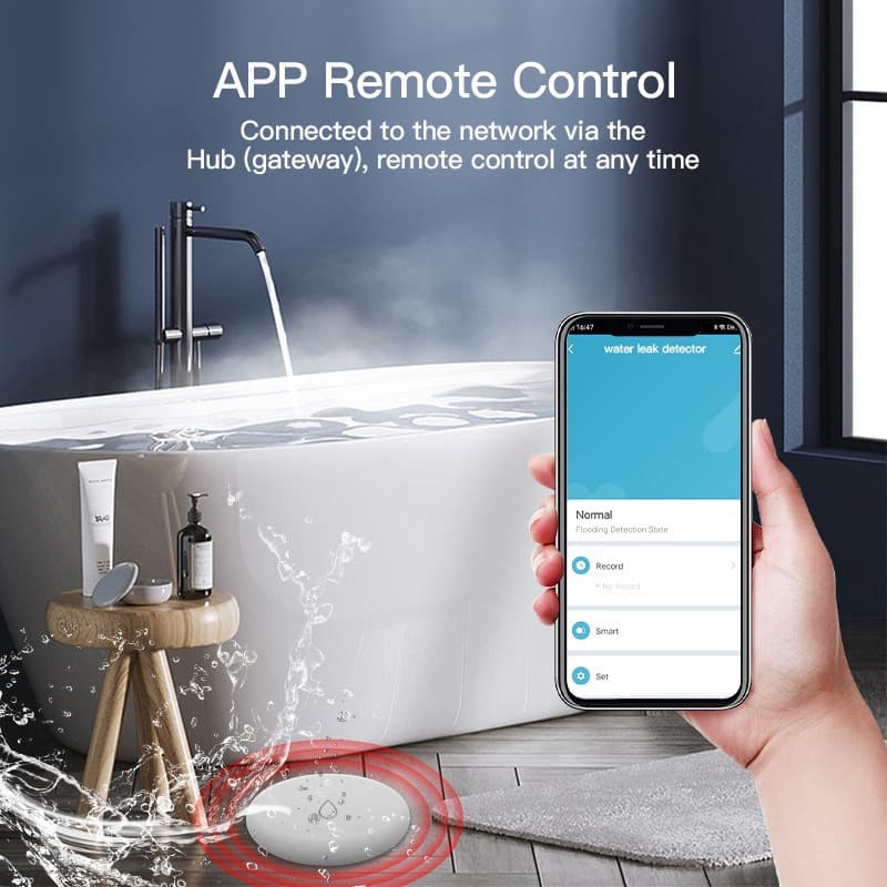 Tuya flood alarm remote smart home zigbee water leak alarm wifi water level sensor detector 4