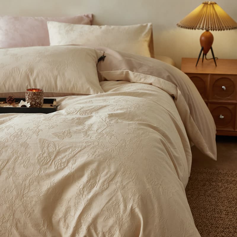 2025 new type A pure cotton brushed autumn and winter four-piece set with light luxury and high-end sense master bedroom bed sheet and quilt cover 6