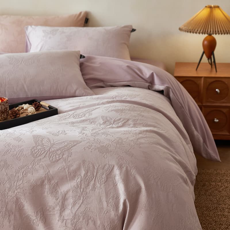 2025 new type A pure cotton brushed autumn and winter four-piece set with light luxury and high-end sense master bedroom bed sheet and quilt cover 9