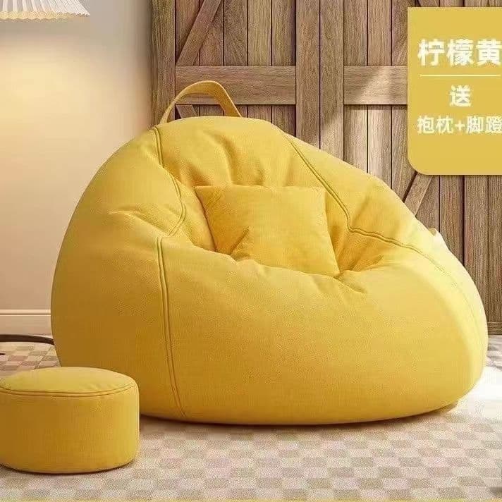 Lazy sofa bean bag living room balcony tatami lounge chair small apartment single modern simple cotton and linen removable and washable 9