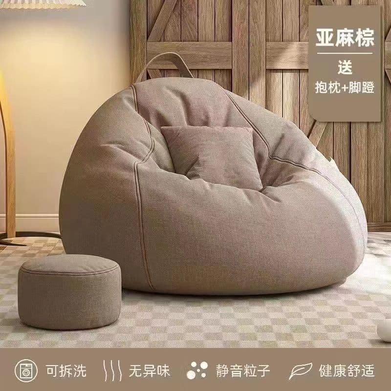 Lazy sofa bean bag living room balcony tatami lounge chair small apartment single modern simple cotton and linen removable and washable 10