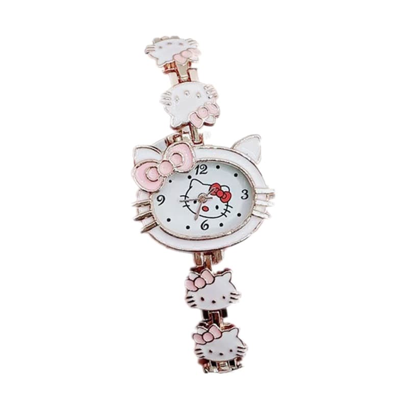 Cute girly heart KT cat cartoon quartz watch student best friend gift high-looking fashion bracelet watch 6