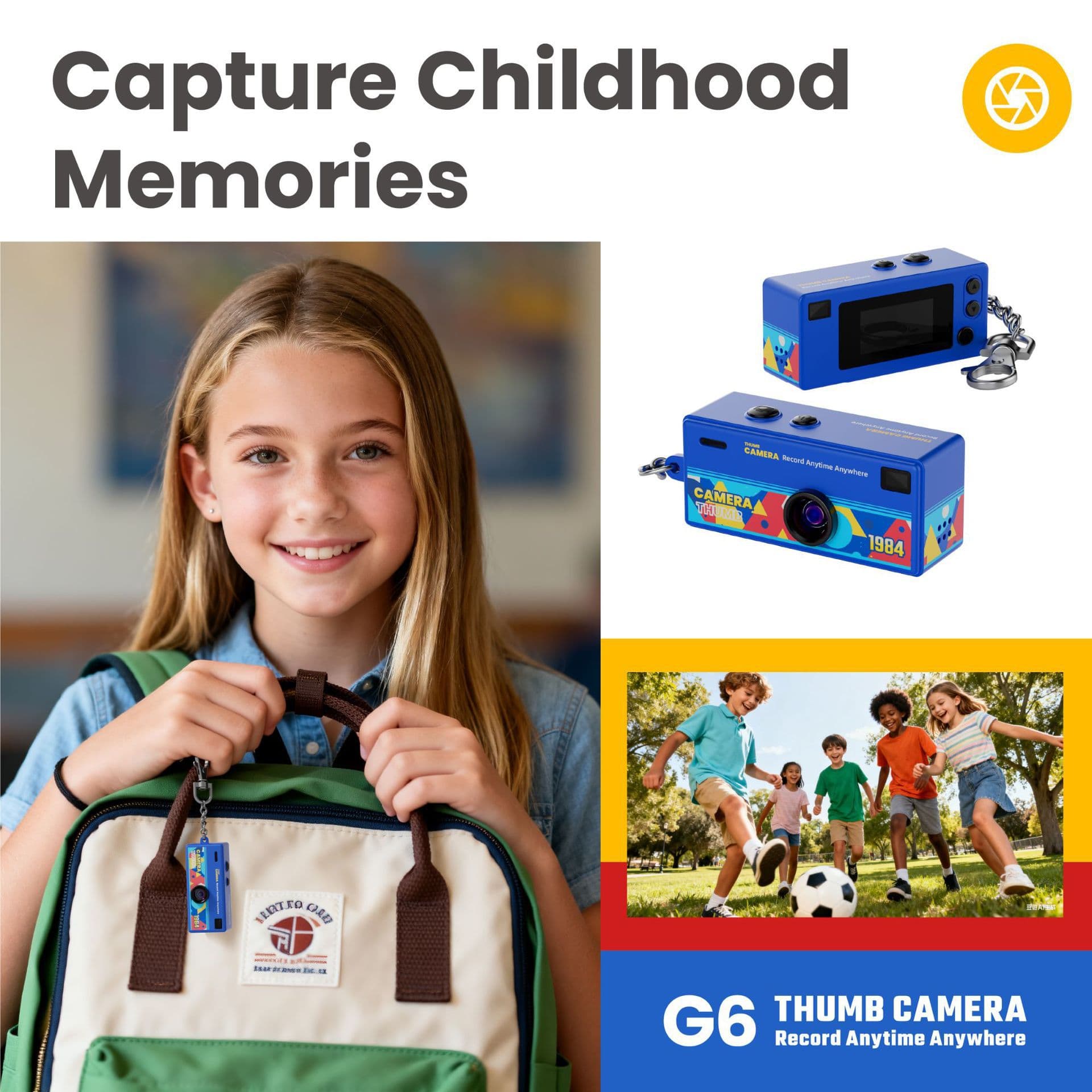 Cross-border G6 thumb mini camera student party outdoor sports camera photo and video children's pocket camera 4