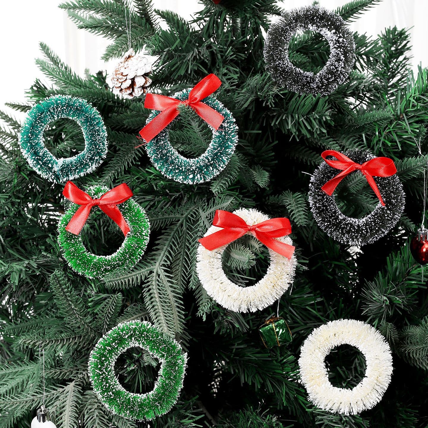 Christmas decoration small sisal wreath, mini sisal wreath, Christmas celebration supplies hanging decoration hemp wreath 3-8CM 5