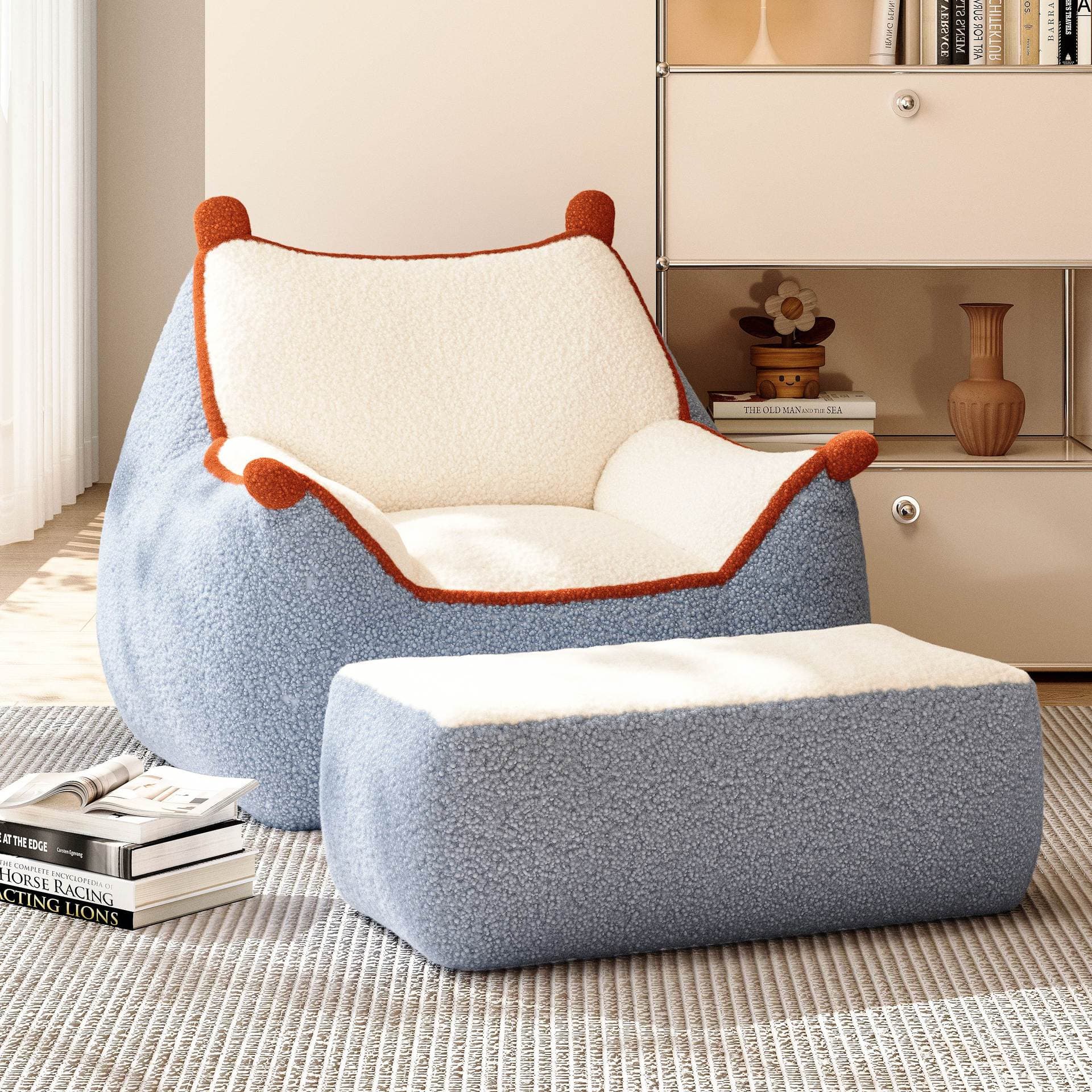 Lazy sofa single sofa bean bag Nordic chinchilla can lie down and sleep bedroom backrest balcony leisure lounge chair nest 1