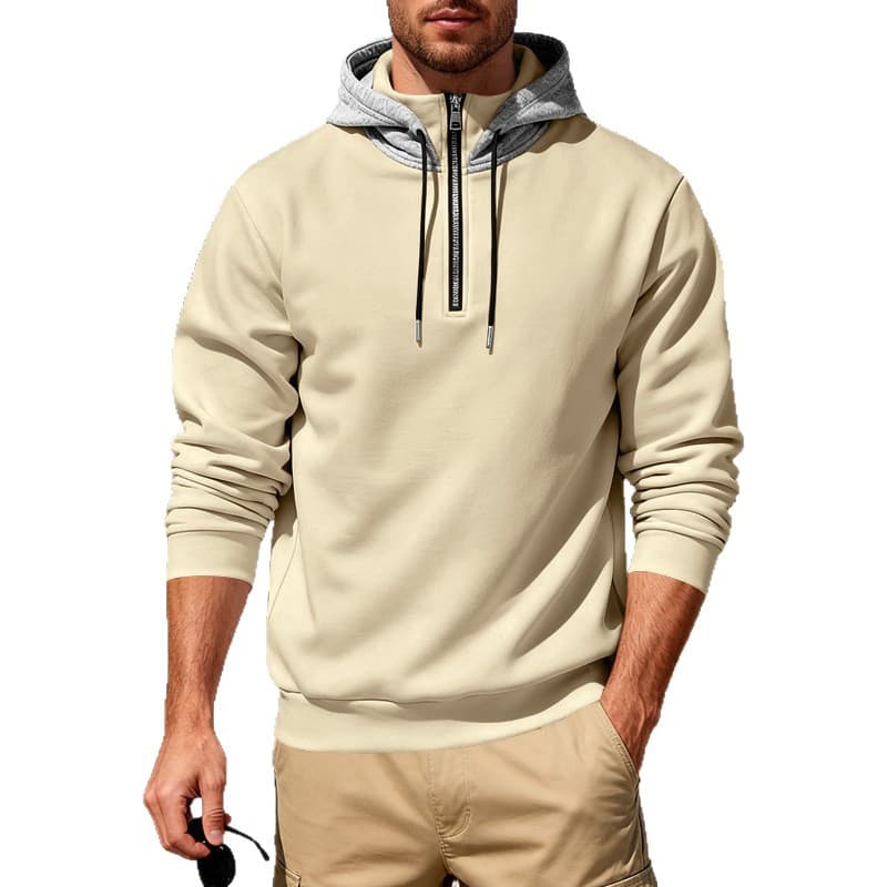 Cross-border men's loose American hip-hop high-end trend pullover hooded long-sleeved shirt jacket sweatshirt 6