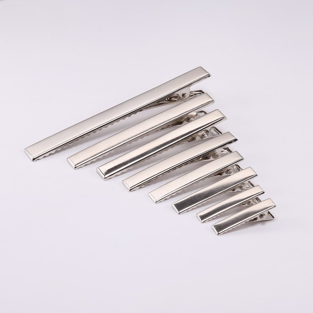 White duckbill hairpin diy base hairpin one-word square clip handmade base hairpin crocodile clip metal hairpin 2