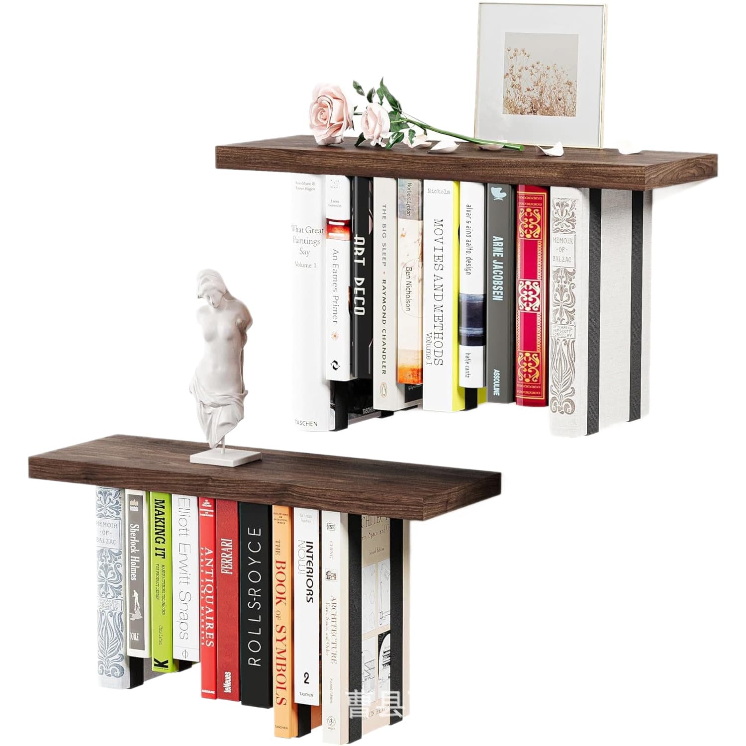 Iron wall-mounted floating bookshelf home wall book storage rack living room wall magazine decoration organizer 6