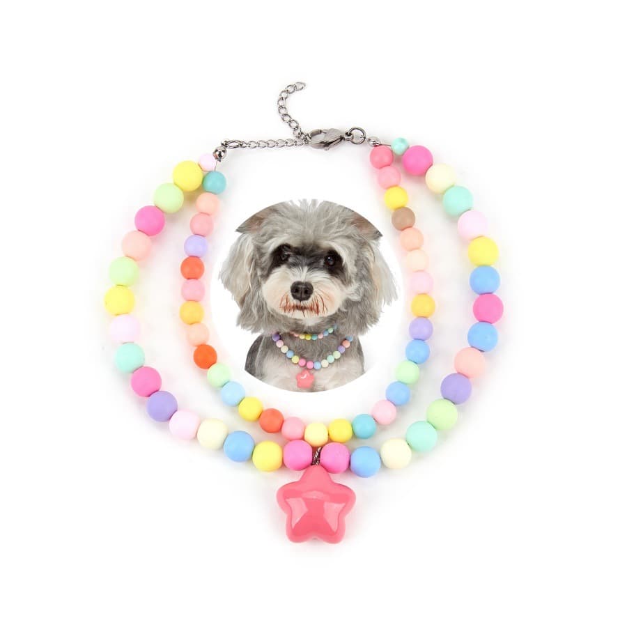 Pet collar, cat and dog pearl necklace, large bow, high-end colorful exquisite accessories, pet supplies 4