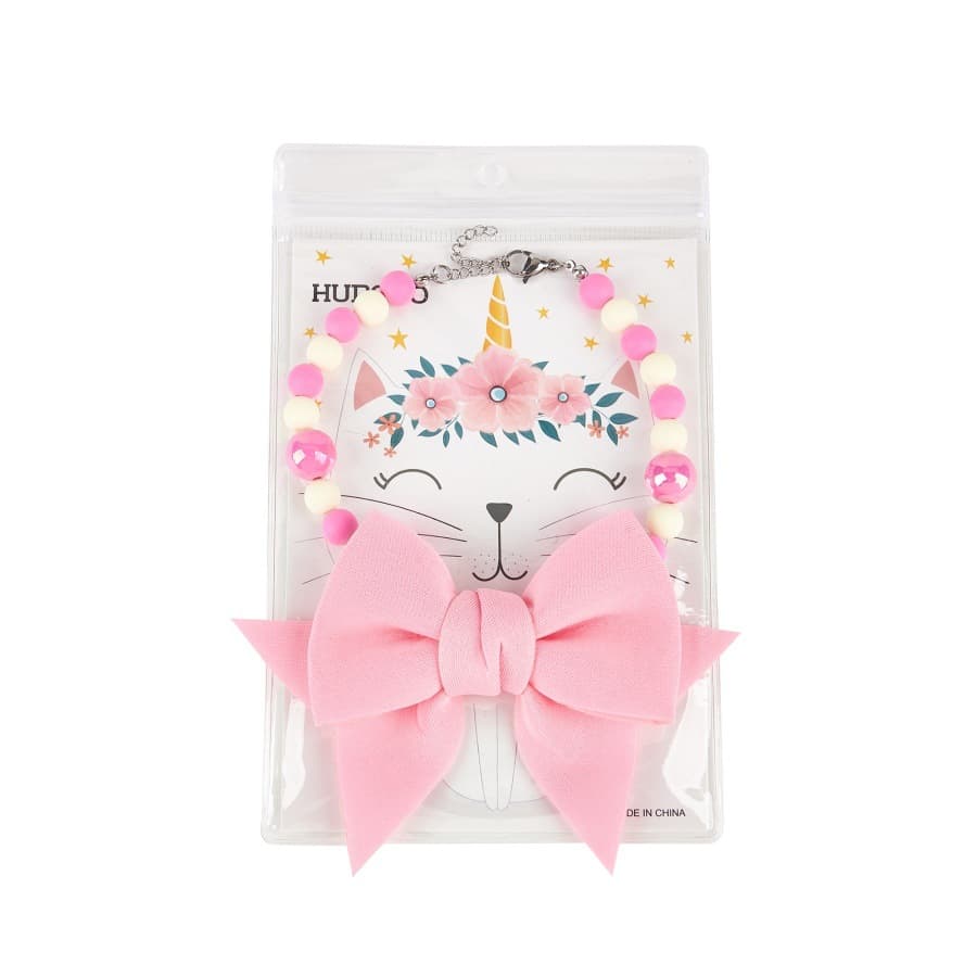 Pet collar, cat and dog pearl necklace, large bow, high-end colorful exquisite accessories, pet supplies 7