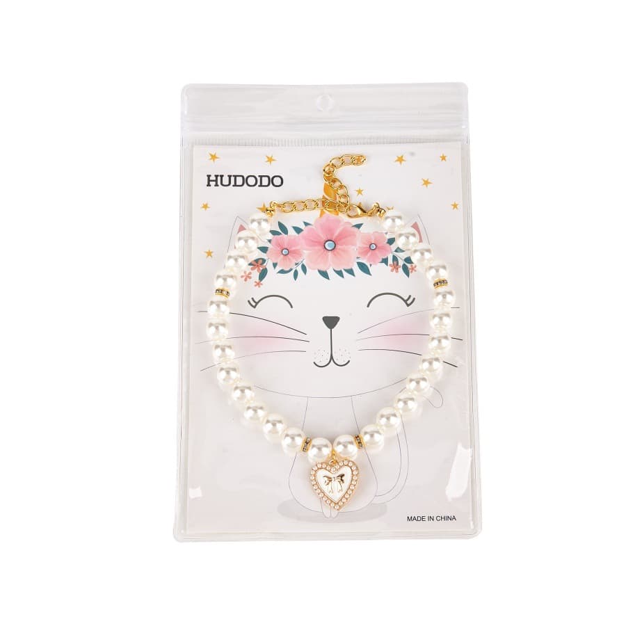 Pet collar, cat and dog pearl necklace, large bow, high-end colorful exquisite accessories, pet supplies 8