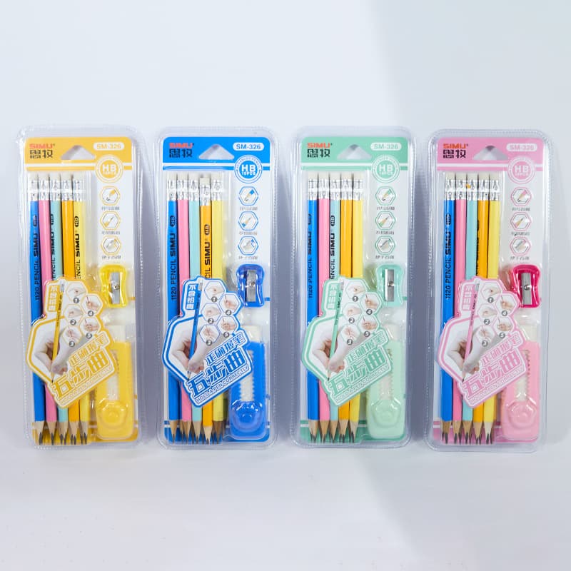 Customized Pencil Creative School Supplies Primary School Children Reward Gift Pencil Eraser Stationery Set Wholesale 9