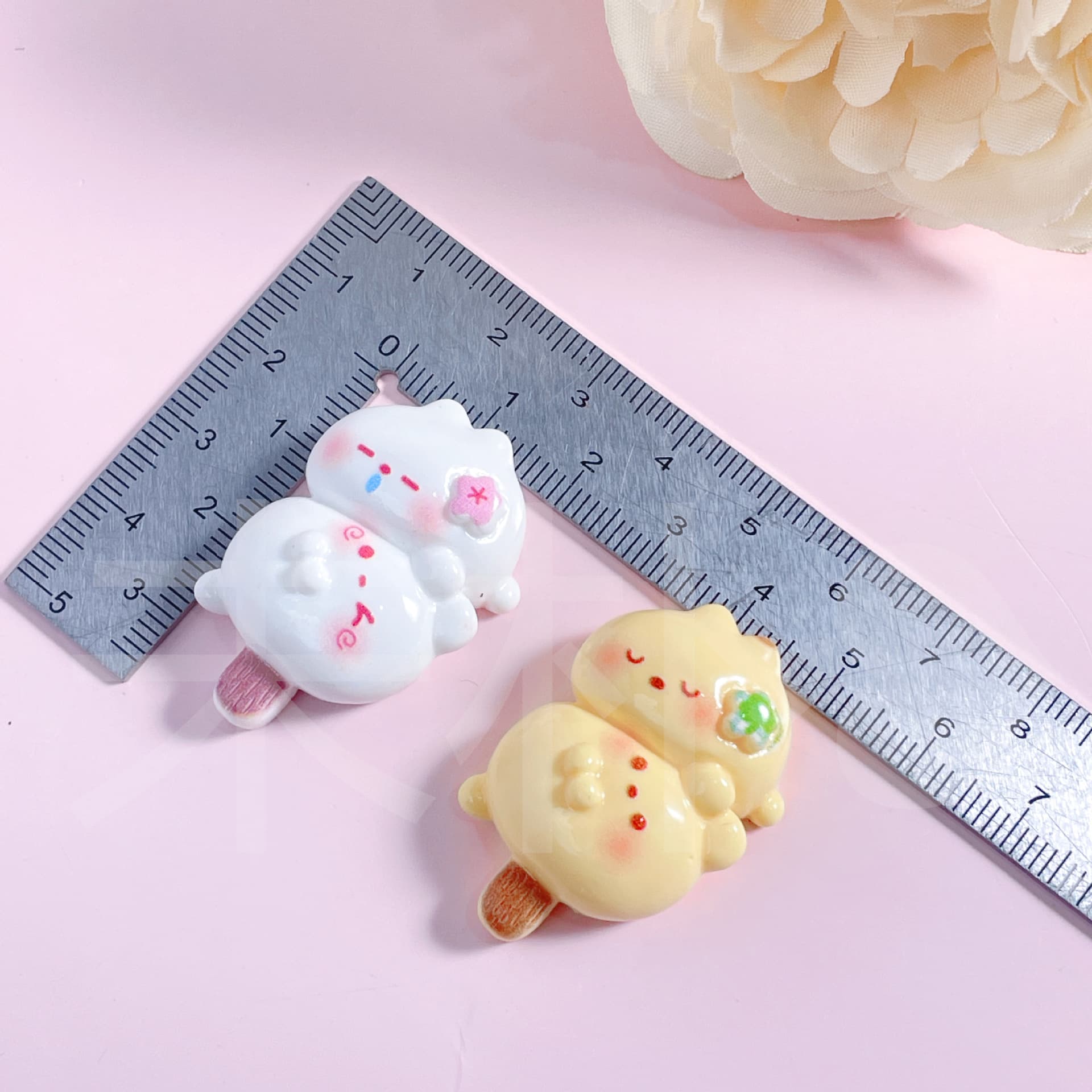 Cute little animal meatballs, skewers, food toys, resin accessories, cream glue diy refrigerator stickers, hair clips, hair rope decorations 4