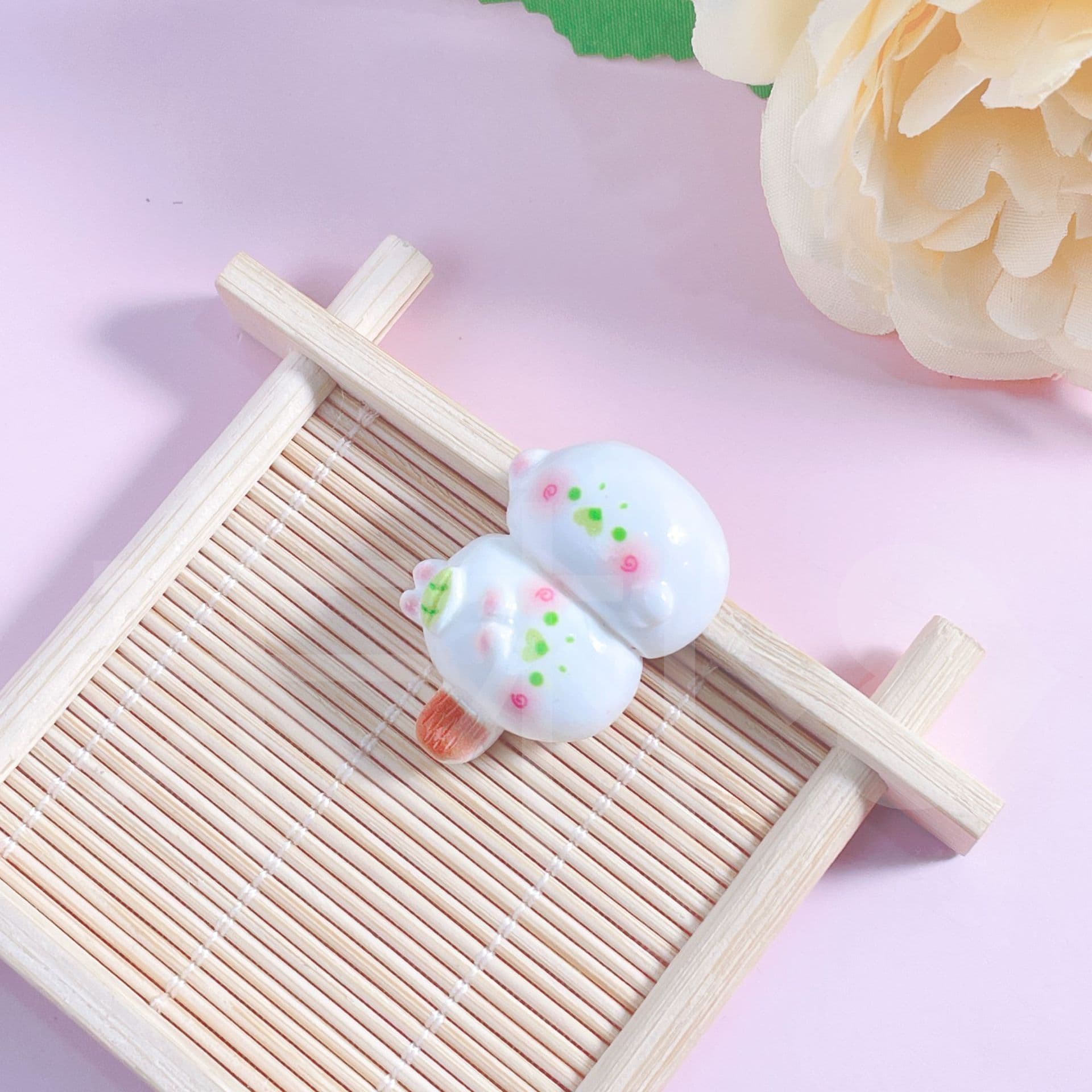 Cute little animal meatballs, skewers, food toys, resin accessories, cream glue diy refrigerator stickers, hair clips, hair rope decorations 7