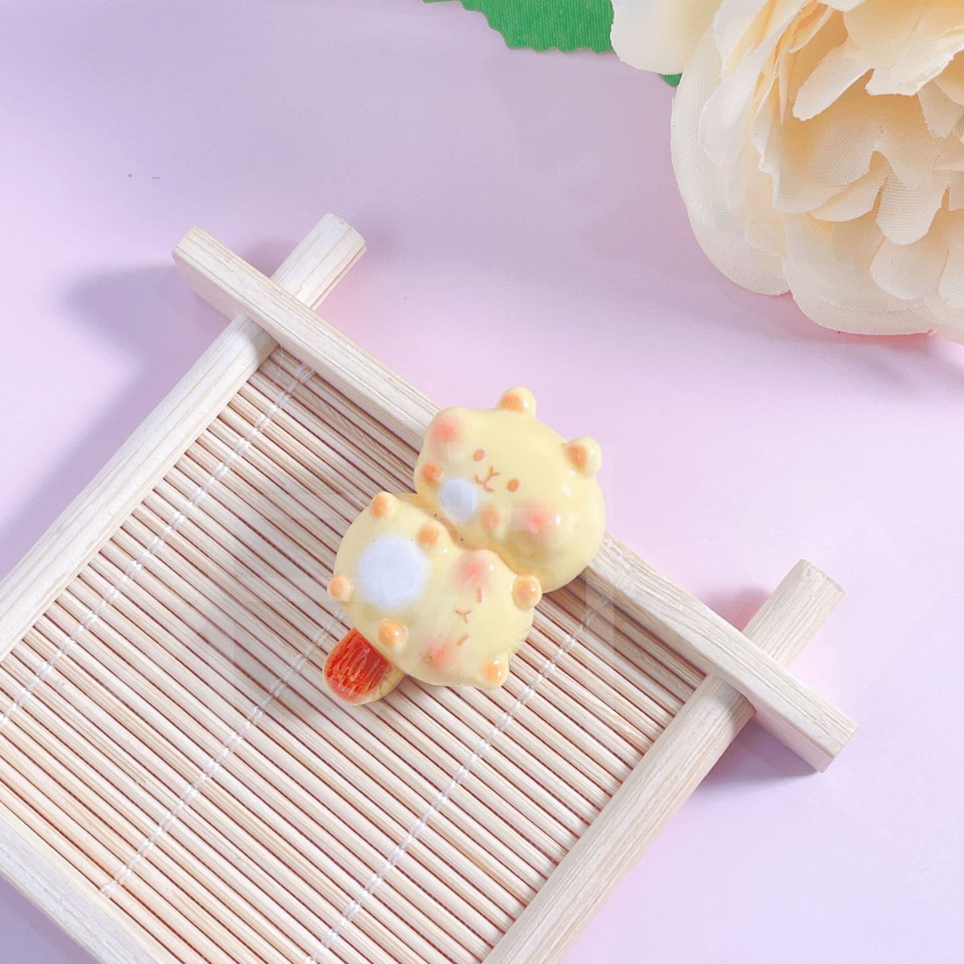 Cute little animal meatballs, skewers, food toys, resin accessories, cream glue diy refrigerator stickers, hair clips, hair rope decorations 8