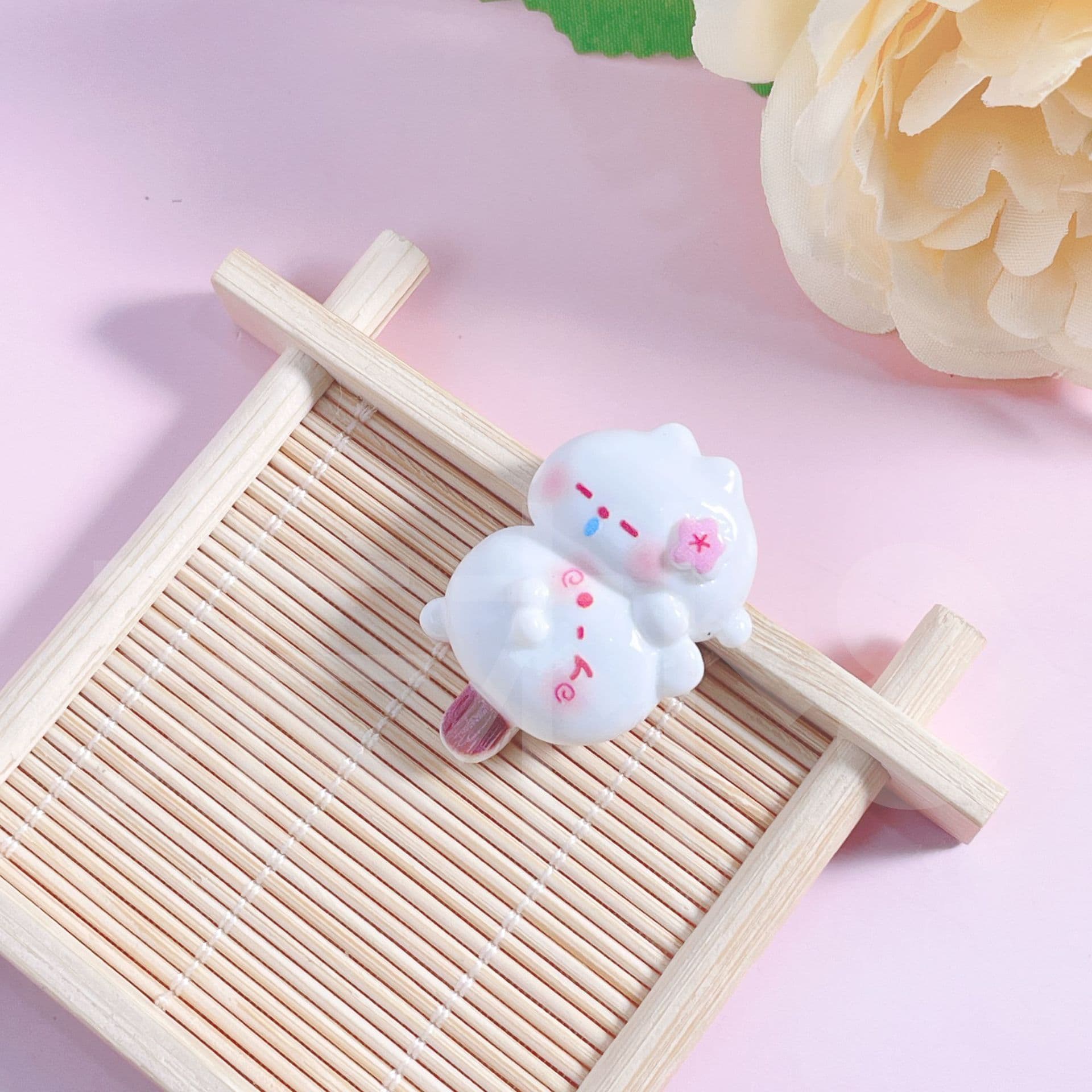 Cute little animal meatballs, skewers, food toys, resin accessories, cream glue diy refrigerator stickers, hair clips, hair rope decorations 9