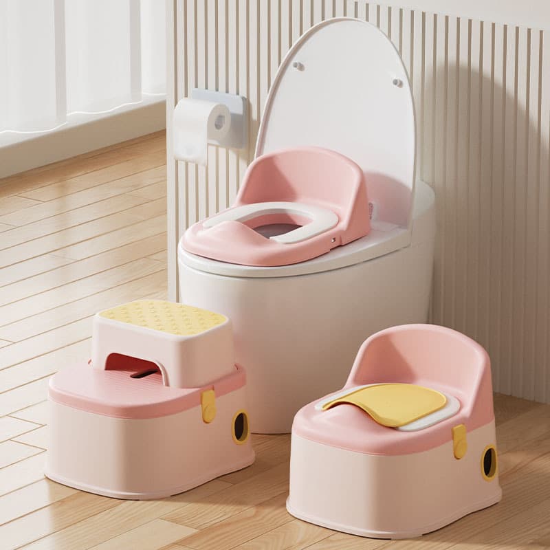 Three-in-one multifunctional children's toilet for boys and girls, splash-proof small toilet, infant and toddler toilet training footstool 9