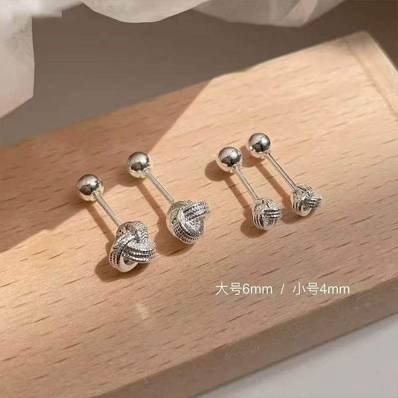 Personalized Ruyi Knot Earrings Free of Ear Blocking Spiral Ear Bone Nails for Women Niche Exquisite Personality Simple Ear Hole Earrings for Women 4