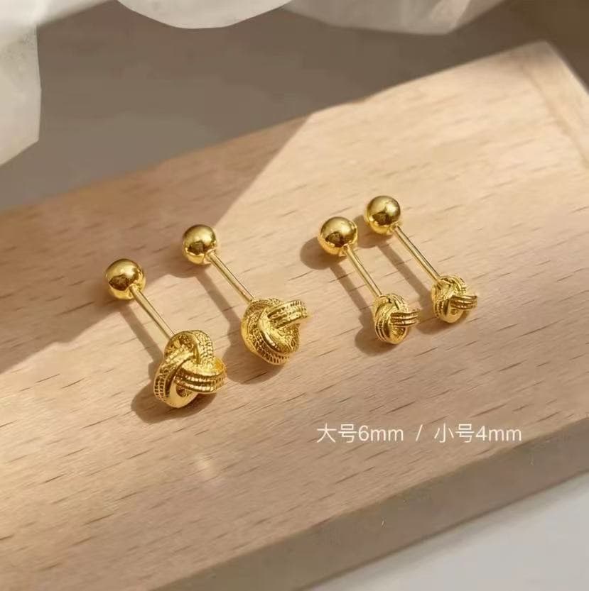 Personalized Ruyi Knot Earrings Free of Ear Blocking Spiral Ear Bone Nails for Women Niche Exquisite Personality Simple Ear Hole Earrings for Women 1