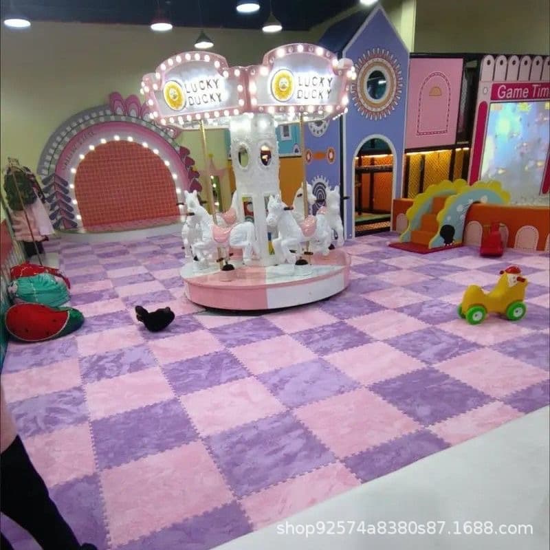 Plush spliced ​​carpet thickened plus velvet foam floor mat large area floor mat bedroom bedside home anti-slip 2