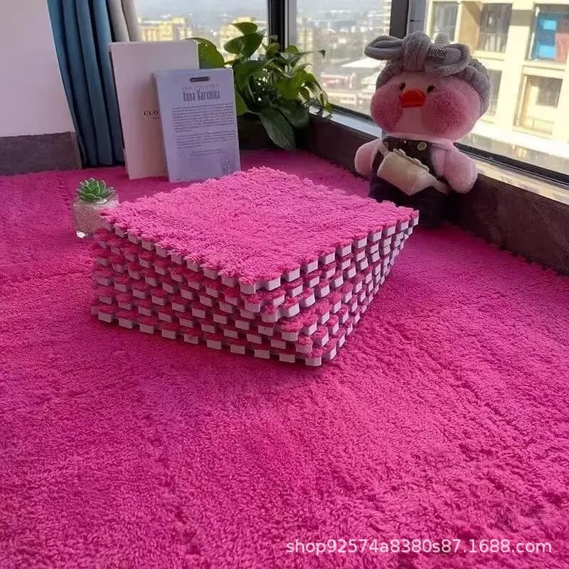 Plush spliced ​​carpet thickened plus velvet foam floor mat large area floor mat bedroom bedside home anti-slip 8