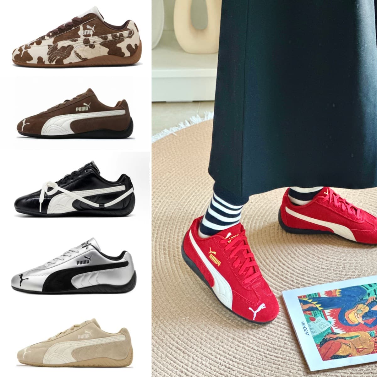 [Pure original lychee leather] Rose co-branded racing shoes PM classic SpeedcatOG suede thin-soled T-head women's shoes 1