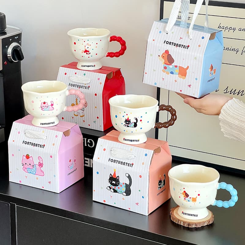 Cartoon cup set, souvenir, practical small gift, employee annual meeting, children's opening gift, birthday gift 4
