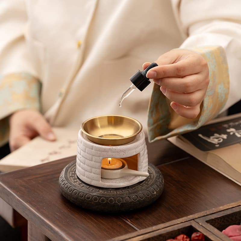 Ceramic incense burner household indoor essential oil heating candle burner coffee powder incense lamp sandalwood powder incense diffuser 2