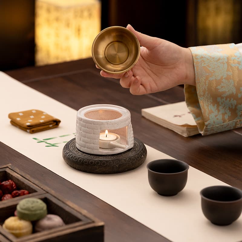Ceramic incense burner household indoor essential oil heating candle burner coffee powder incense lamp sandalwood powder incense diffuser 3