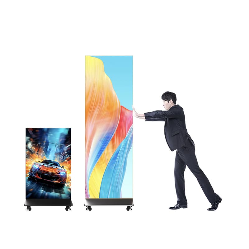 Indoor LED full-color poster screen floor-standing folding display vertical portable store promotion display background wall 6