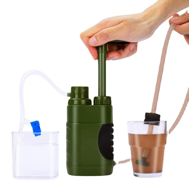 Cross-border e-commerce outdoor camping new hand pump survival tool portable individual water purifier camping drinking water 1