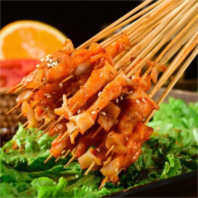 Hand-held small skewers of beef skewers, duck intestine skewers, barbecue fried iron plate Bobo chicken semi-finished products, commercial barbecue ingredients, free shipping 8