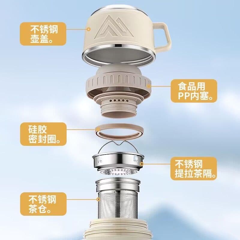 Extra large capacity 316 stainless steel thermal kettle outdoor portable sports tea cup large car travel kettle 5