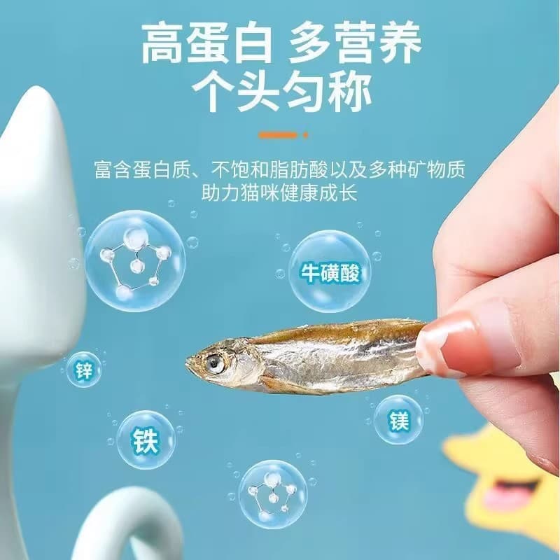 Salt-free dried small fish pet freeze-dried spring fish weight gain cat food training molar nutrition cat snacks freeze-dried 5