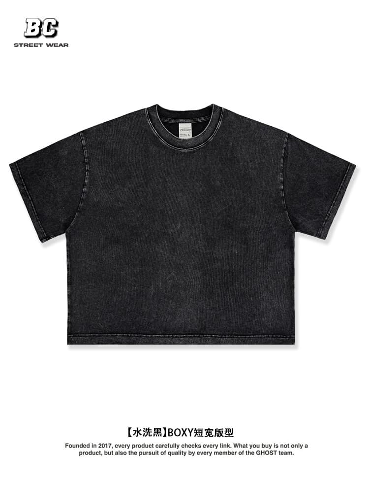 Boxy Fit Vintage Wash T-Shirt Crop Men 3