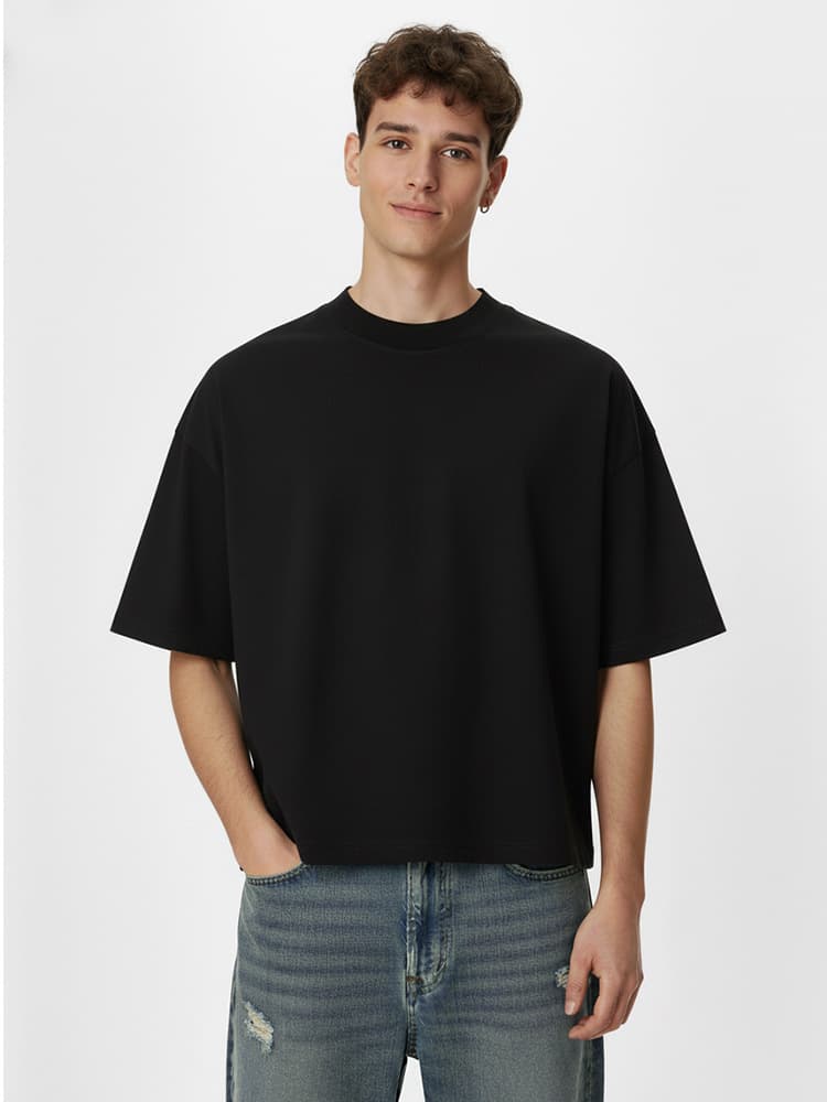 Boxy Fit Vintage Wash T-Shirt Crop Men 1