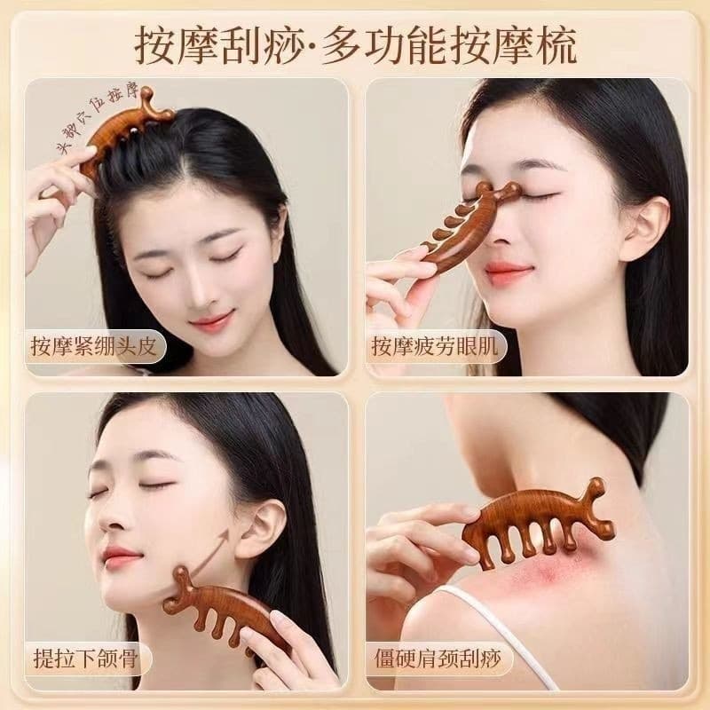 Massager sandalwood, universal brush 4