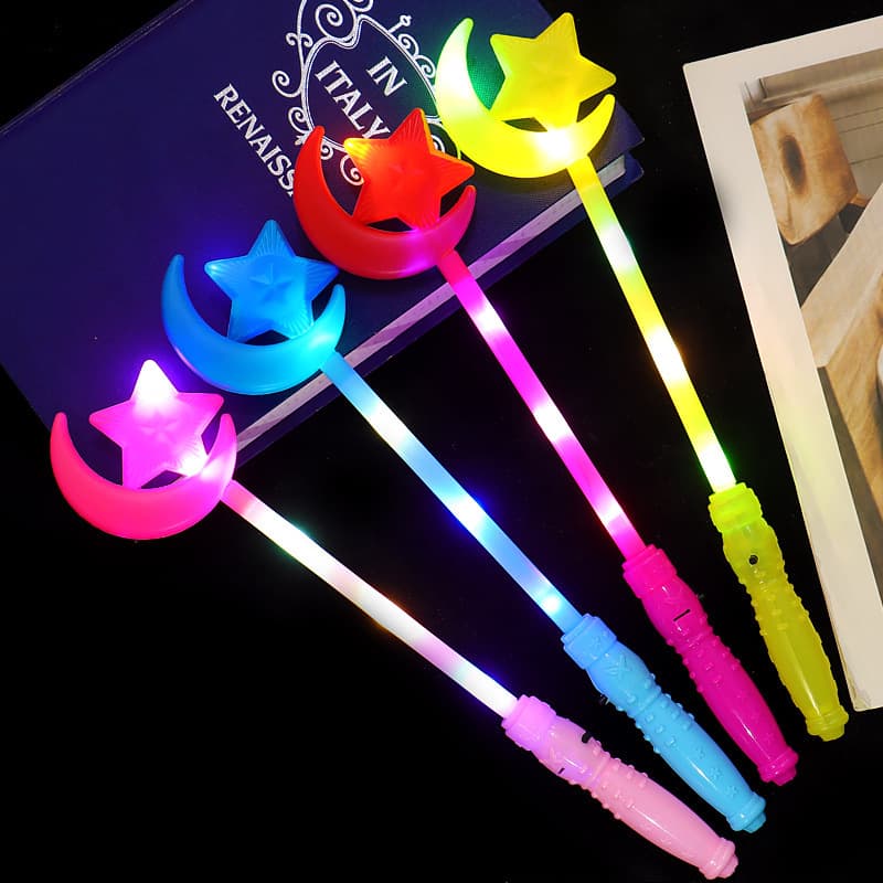 Kindergarten performance glow stick props for school graduation season yellow five-pointed star glow stick star flash fairy stick 4