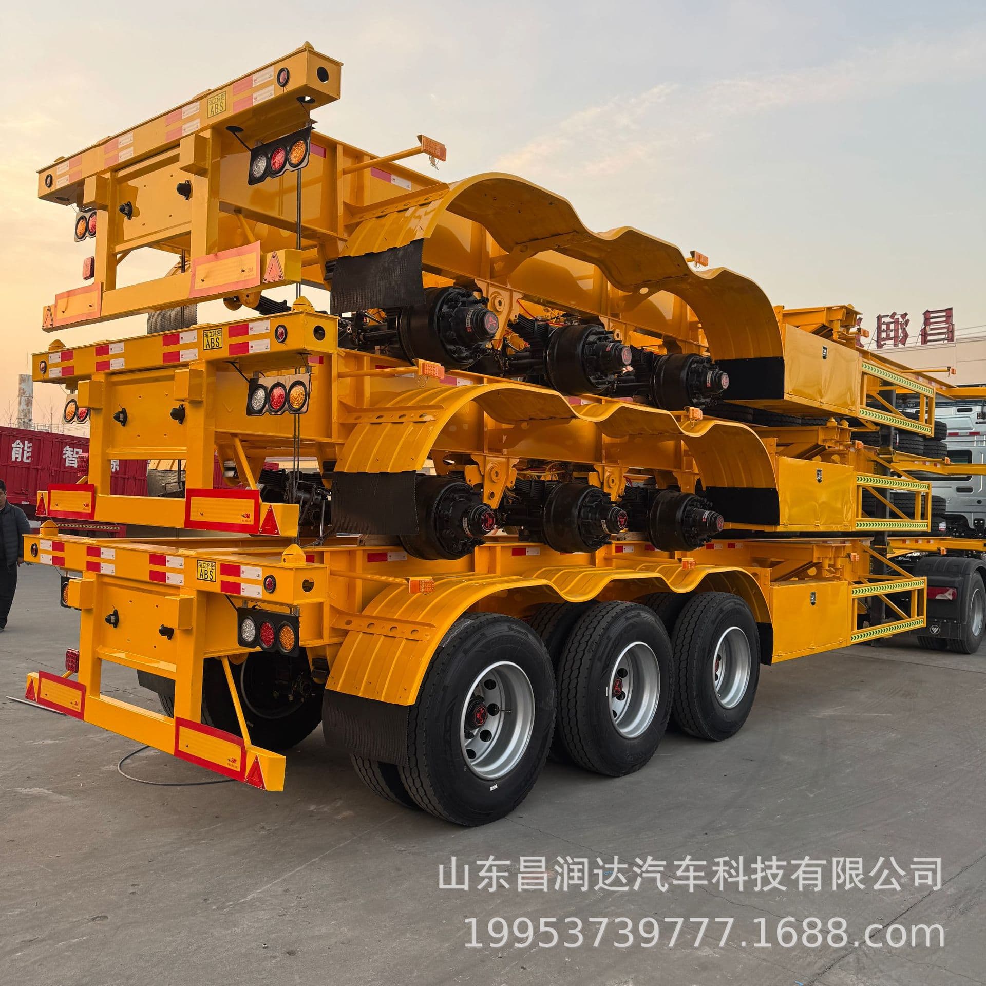 Two-Axle Container Frame Truck Transport Semi-Trailer 5M 2