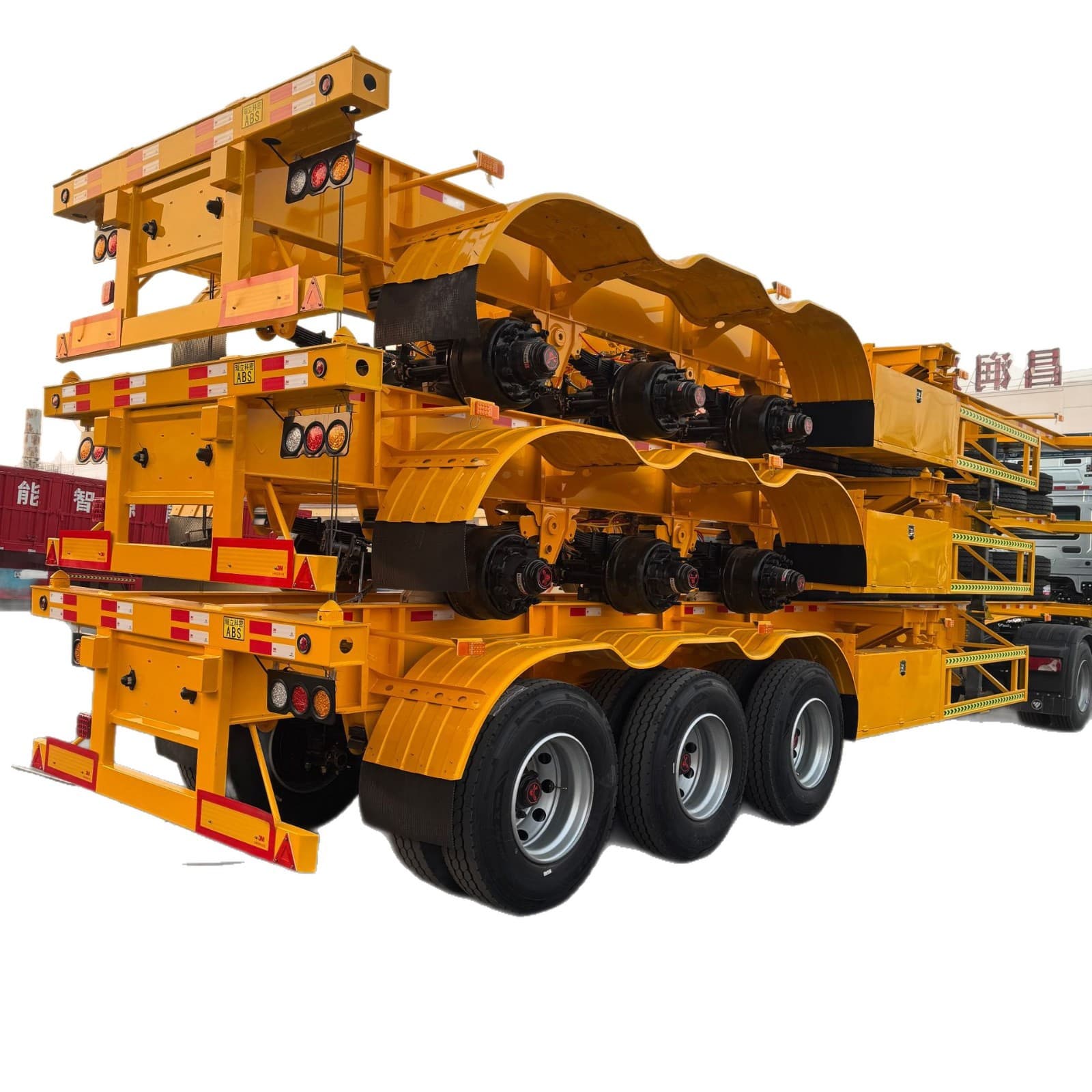 Two-Axle Container Frame Truck Transport Semi-Trailer 5M 5