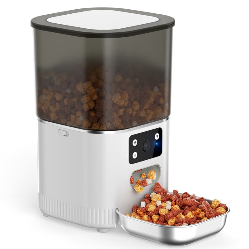 Cat multi-bowl automatic feeder smart graffiti button feeding cat and dog meal dispenser 4L for multi-cat pets 5