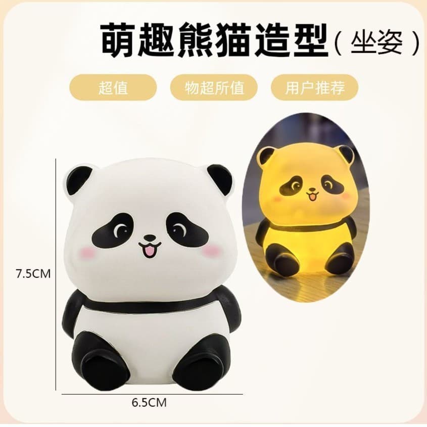 Pangda Panda night light for girls as a gift for bedroom baby feeding atmosphere soft light clapping lamp ornaments 4